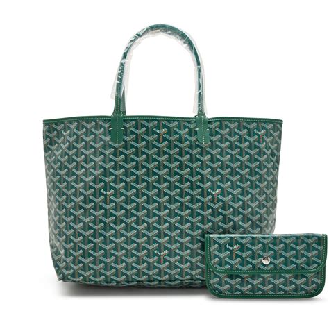 Goyard Pearly Green Goyardine Canvas And Chevroches .